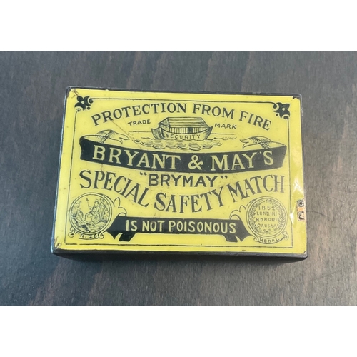 66 - Advertising interest - An extremely rare George V silver & enamel BRYANT & MAYS match box trinket... 