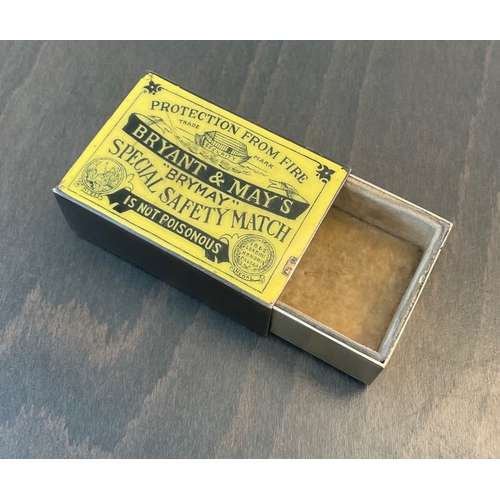 66 - Advertising interest - An extremely rare George V silver & enamel BRYANT & MAYS match box trinket... 