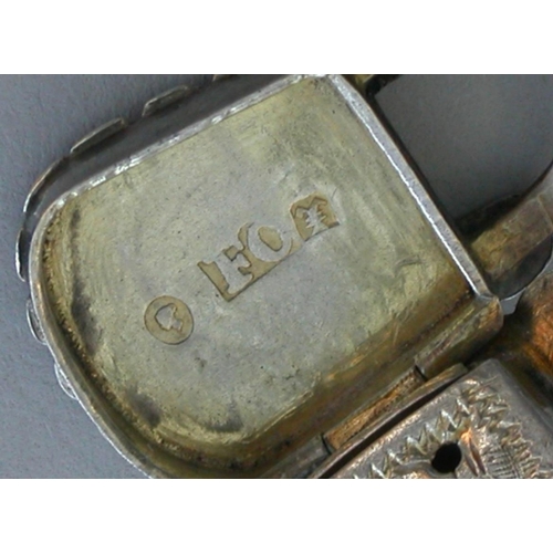 83 - A rare Victorian novelty silver vinaigrette fashioned as a miniature Padlock, Francis Clark, Birming... 