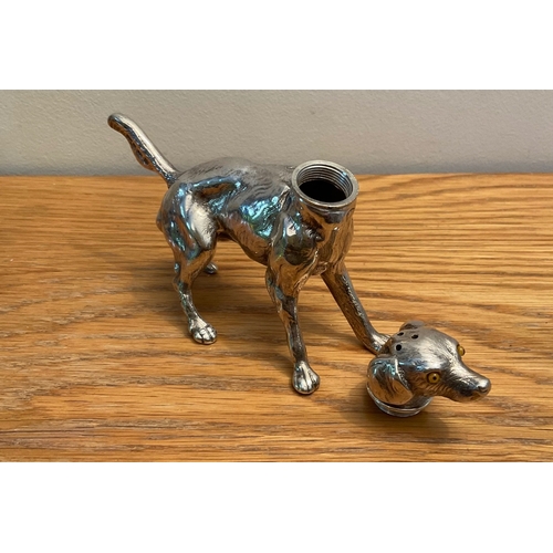 92 - A large George V novelty silver dog pepper pot, Elkington & Co, Birmingham, 1913, modelled in a play... 