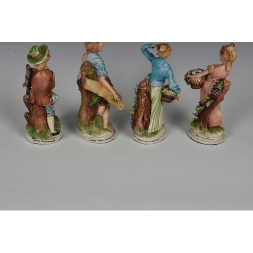 119 - A set of four Capodimonte porcelain 'Four Seasons' figures, by Tiziano Galli, the tallest 7¼in. (18.... 