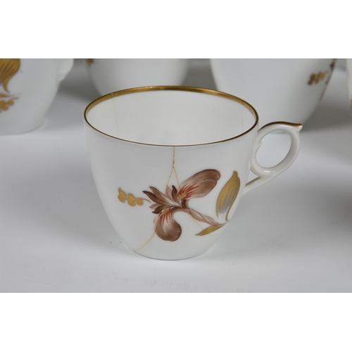 125 - A vintage Royal Copenhagen 'Brown Iris' pattern tea and cake service, to include teapot, hot water p... 