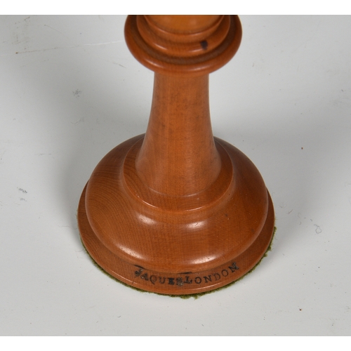 A Jaques & Son Staunton pattern boxwood and ebony chess set, the king 8 ...