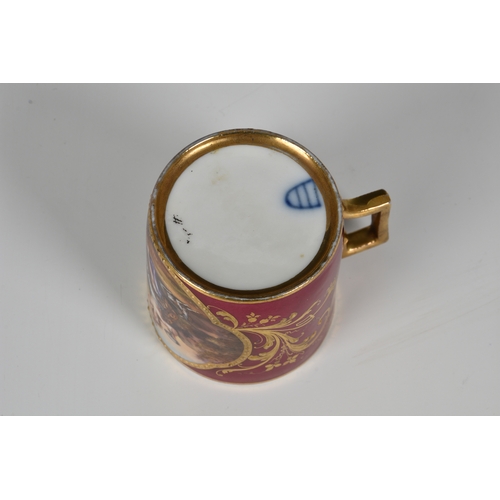 17 - A Royal Vienna porcelain coffee can, late 19th / early 20th century, with a Bacchanalian scene of a ... 