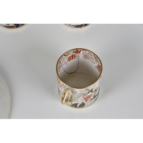 23 - A New Hall porcelain 'Imari Vine' pattern part tea service, early 19th century, pattern no. 446, com... 