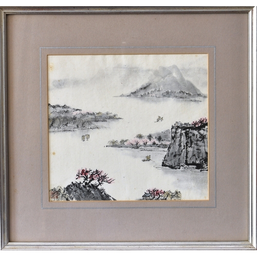 265 - Molly Parker known as Lan Mo-Li (Jersey, 20th century), Coastal Scene with Islands, Chinese ink and ... 