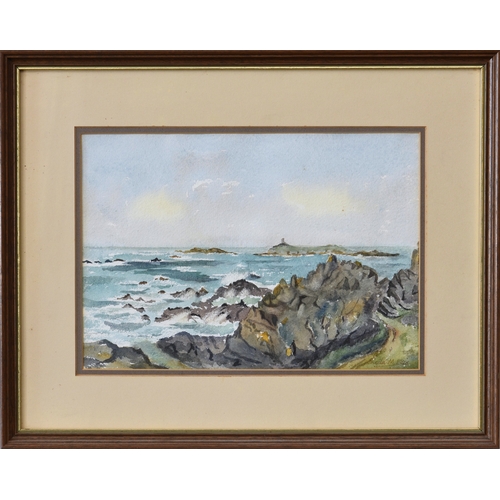 302 - Sheila M Ellis (British, 20th century), A pair of scenes of Guernsey, 'Pleinmont Point, Hanois Light... 