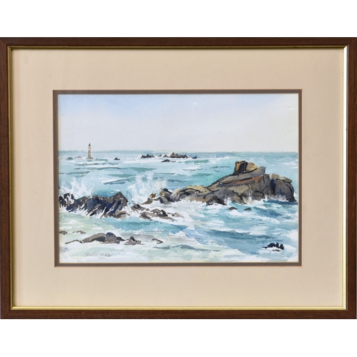 302 - Sheila M Ellis (British, 20th century), A pair of scenes of Guernsey, 'Pleinmont Point, Hanois Light... 