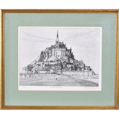 305 - Barry Owen Jones RWS, RE (British, 1934-2018), "Le Mont Saint Michel", etching on wove pap... 