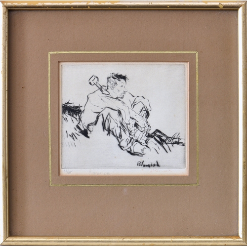 329 - Edmund Blampied RE (Jersey 1886-1966), "Emile", drypoint etching, signed in red lower righ... 