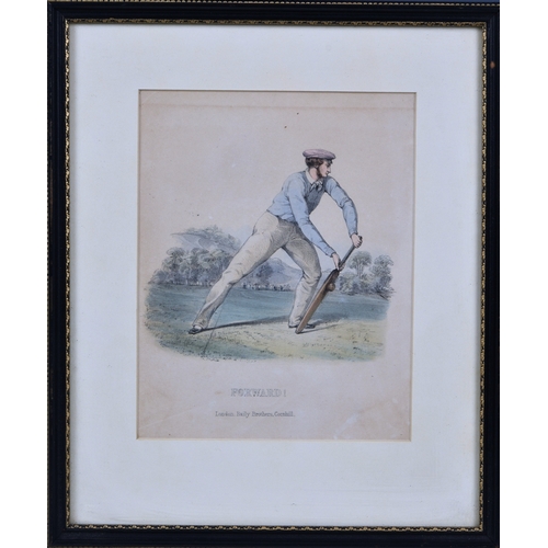 335 - Cricket interest - six hand coloured lithographic plates from Nicholas Wanostrocht, Felix on the Bat... 