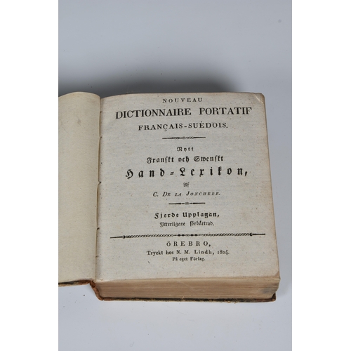 380 - Early 19th century French-Swedish dictionary and lexicon, comprising 'Nouveau Dictionnaire Portatif ... 