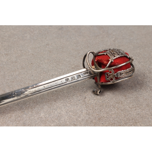 448 - A Victorian Scottish novelty silver letter opener in the form of a Scottish court sword, Hamilton & ... 