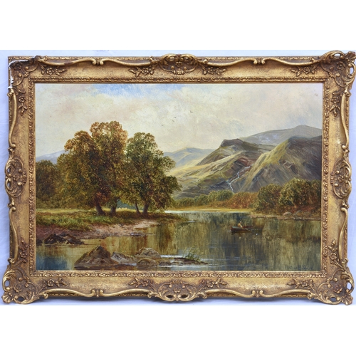 492 - Charles P. Shaw (British, late 19th century), Pair of River Landscapes, oil on canvas, signed lower ... 