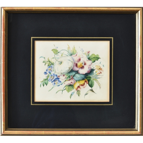 518 - English School, late 19th century, Spray of Flowers, watercolour, framed, 6 x 7½in. (15.2 x 19cm.).