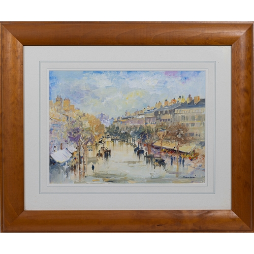 573 - Roberto Luigi Valente (Italian b. 1926), Paris after Picasso, oil on board, signed lower right, fr... 