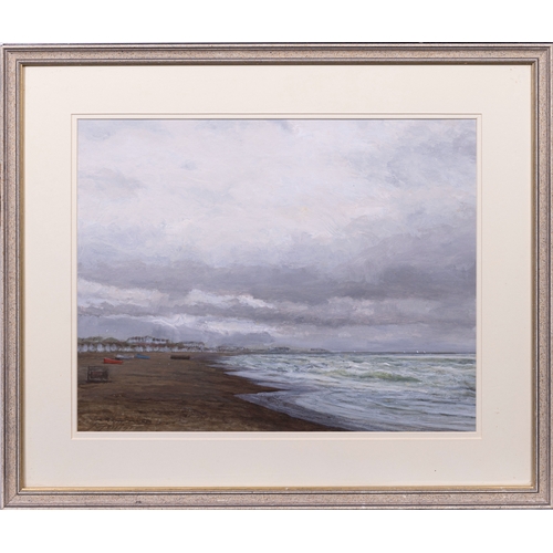 597 - John Foulger (British, 1943-2007), Rain Coming In, Worthing Seafront, Sussex, acrylic on paper, si... 