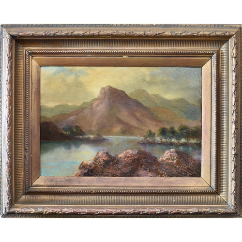 648 - C. Milne (Scottish, 19th century), Loch Ericht, Scotland, oil on panel, signed, titled and inscribed... 