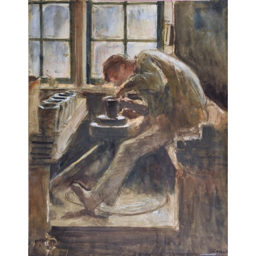 660 - Jan (Jacobus Cornelis Wyand) Cossaar (Dutch, 1874-1966), Study of a potter at work, watercolour, sig... 