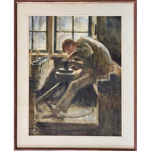 660 - Jan (Jacobus Cornelis Wyand) Cossaar (Dutch, 1874-1966), Study of a potter at work, watercolour, sig... 