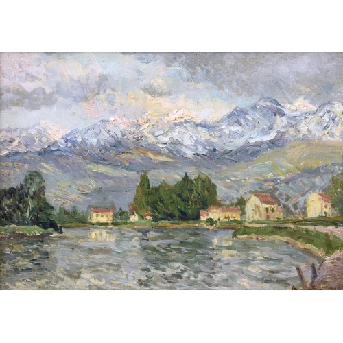 681 - Maxime Camille Louis Maufra (French, 1861-1918), "Chaines des Alles - Grenoble", oil on ca... 