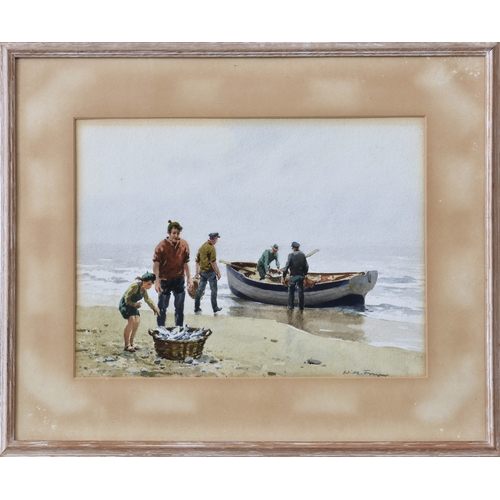 689 - Wilfred Moody Fryer RI, RSMA (British, 1891-1968), "A Good Catch", watercolour, signed low... 