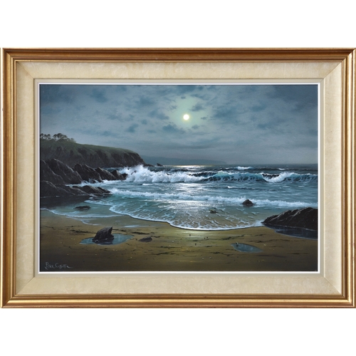 690 - Peter Cosslett (British, 1927-1912), "Silver Surf", oil on canvas, signed lower left, titl... 