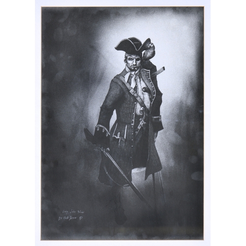 700 - Mark Brown (late 20th century), "Long John Silver", pen & ink and wash, signed, titled and... 