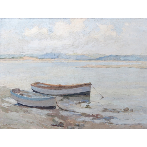 731 - A. Maud Randall (British, fl.1904-1940), Boats at low tide, oil on board, signed lower left, painted... 