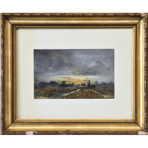 737 - English School, late 19th century, Landscape with a Hamlet at Sunrise and a Coastal Scene, a pair of... 