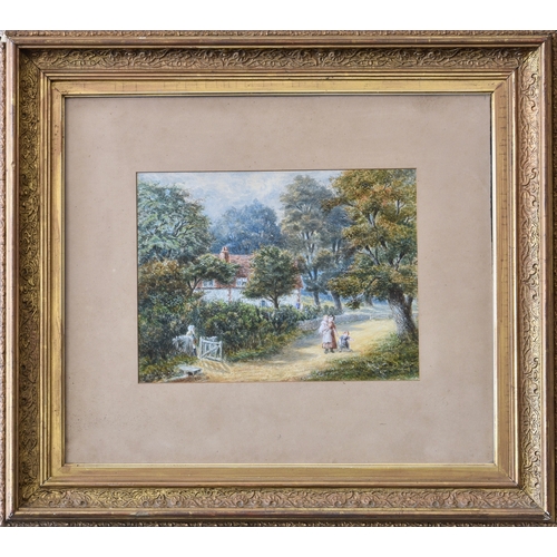 738 - F George Longhurst (fl.1869-1877), Idyllic Rural Scene, watercolour, signed and dated 1868 lower lef... 