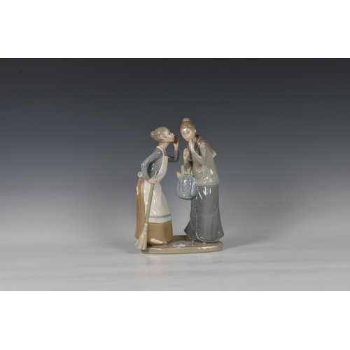 102 - A large Lladro figurine 'The Gossip', two ladies modelled standing, printed and stamped marks, 12in.... 