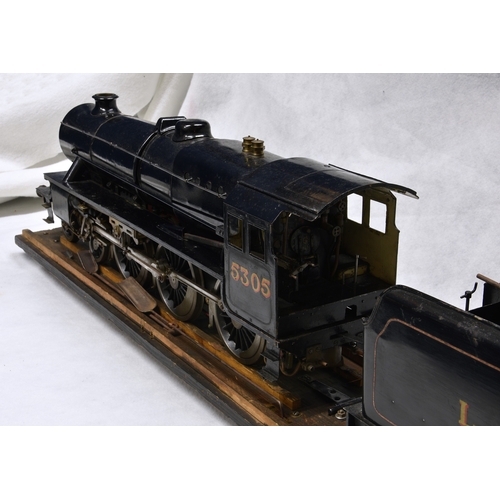 1266 - A 3½in. live steam LMS Stanier Class 4-6-0 locomotive and tender, in lined black livery, with variou... 