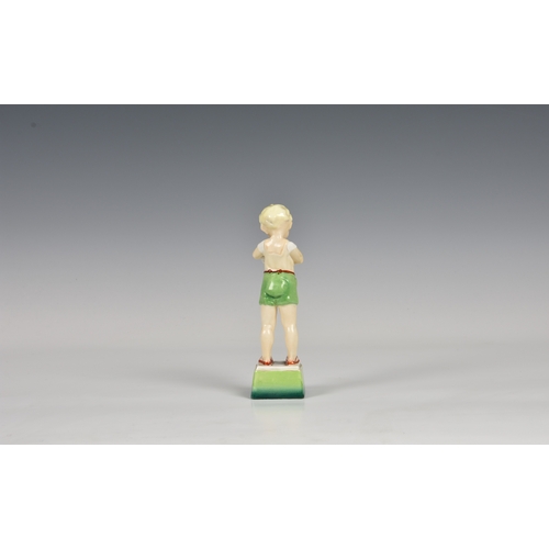 129 - A Royal Worcester Days of the week figure, No.3281, Friday's child is loving and giving (boy with ki... 