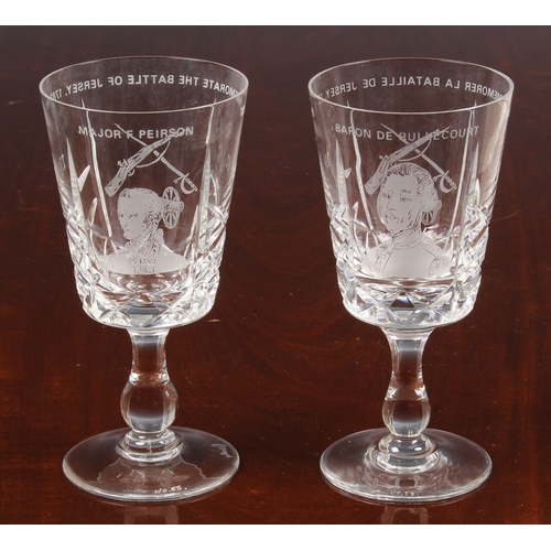 142 - Two Jersey Commemorative wine glasses 'Battle of Jersey' 1781-1981, by Brierley, both numbered 55, o... 