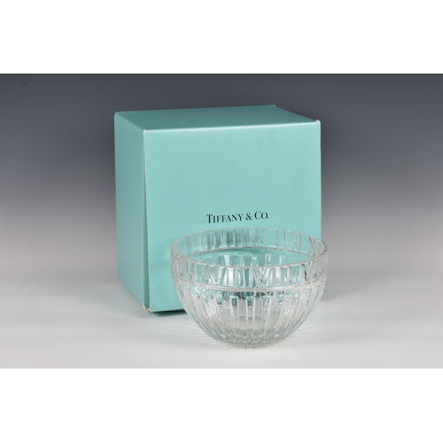 187 - Tiffany & Co -  A large crystal glass Atlas bowl with Roman Numeral decoration, etched mark to base,... 