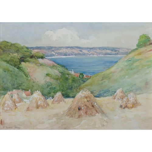 205 - English School (early 20th century), 'St Aubins, Jersey', watercolour, inscribed lower left, 9 3/8 x... 