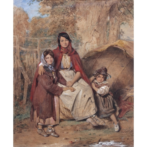 207 - Octavius Oakley, RWS (British, 1800-1867), 'Gypsy mother', watercolour, heightened with bodycolour, ... 