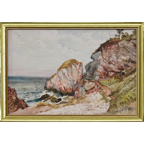 212 - William John Caparne (British, 1855-1940), Rocky coastal landscape, possibly Guernsey, watercolour, ... 