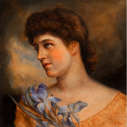 225 - English School (late 19th century), Portrait of Lillie Langtry (Jersey, 1853-1929), oil on canvas, 1... 