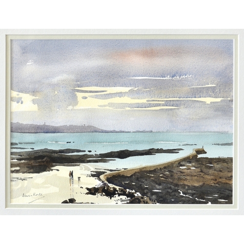 230 - Denis Knee (British, late 20th century), L'Étacq looking towards Corbiere, Jersey, signed lower left... 