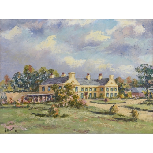 253 - Paul O'Flaherty (British, b.1941), Samares Manor, Jersey, oil on canvas, signed and dated '98 lower ... 