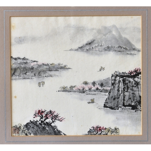 265 - Molly Parker known as Lan Mo-Li (Jersey, 20th century), Coastal Scene with Islands, Chinese ink and ... 