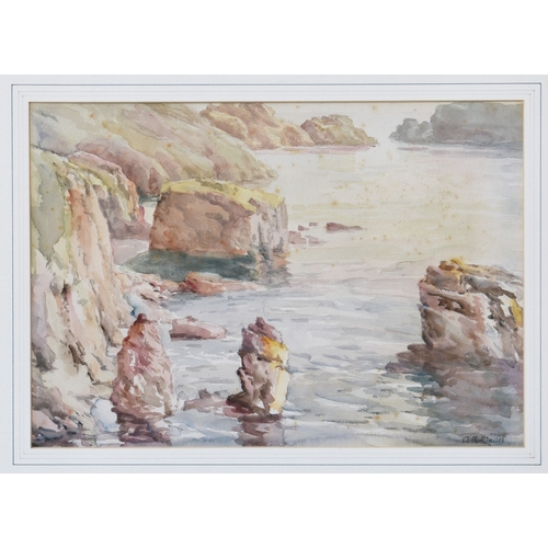 296 - Arthur Basset Waller (British, 1882-1974), Les Autelets and the Gouliot Passage, Sark, watercolour, ... 