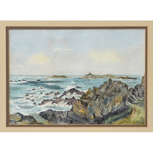 302 - Sheila M Ellis (British, 20th century), A pair of scenes of Guernsey, 'Pleinmont Point, Hanois Light... 