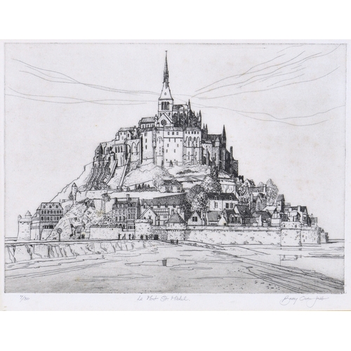 305 - Barry Owen Jones RWS, RE (British, 1934-2018), "Le Mont Saint Michel", etching on wove pap... 