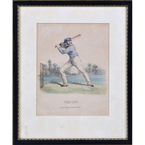 335 - Cricket interest - six hand coloured lithographic plates from Nicholas Wanostrocht, Felix on the Bat... 