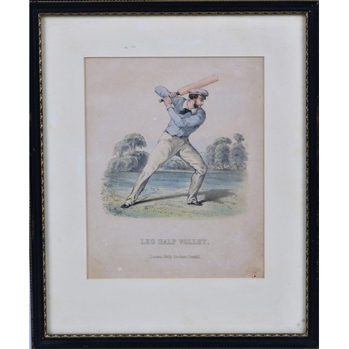 335 - Cricket interest - six hand coloured lithographic plates from Nicholas Wanostrocht, Felix on the Bat... 