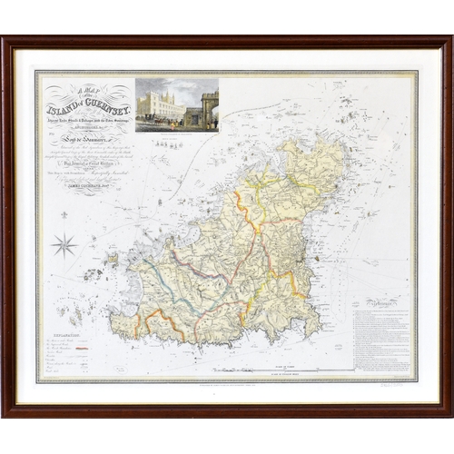 361 - A map of the Island of Guernsey, by James Cochrane Junior 1832, dedicated to Lord de Saumarez, Vice ... 