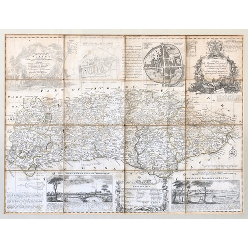 364 - Eman Bowen - An accurate map of the county of Sussex, divided into its rapes, deanries and hundreds,... 